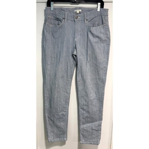 Eileen Fisher Pants - EILEEN FISHER Straight Striped Org Cotton Blend Denim Jeans Pants Size 10